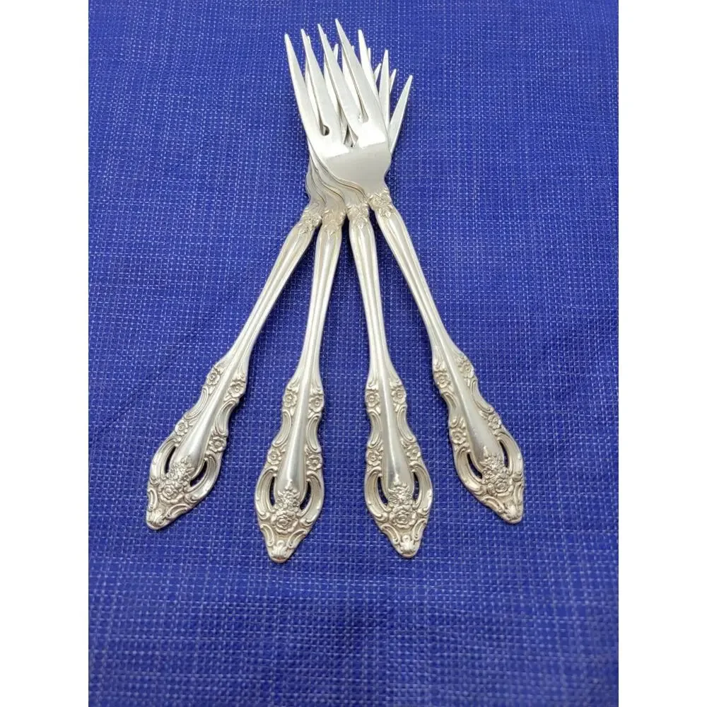 Oneida Community SILVER ARTISTRY Set 4 Salad Fork Silverplate Flatware VTG